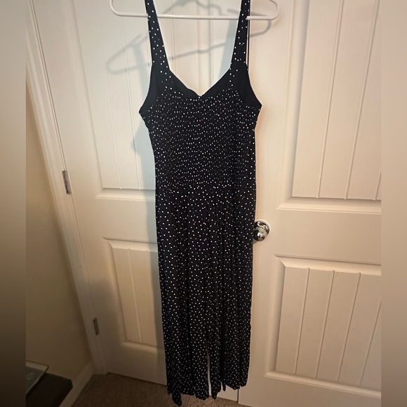 LOFT Pants - EUC- LOFT Outlet Navy/White Polka Dot Jumpsuit - XL
